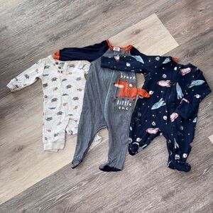 Carter's Navy, Gray, and Cream Kids Footies Set